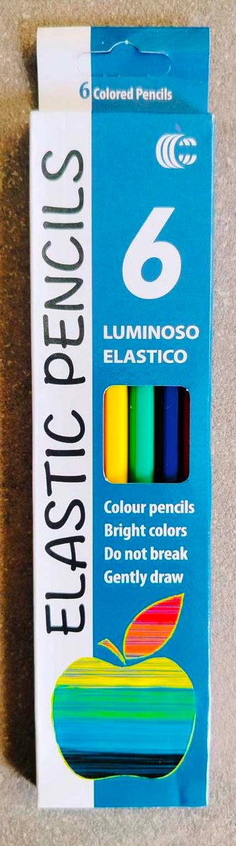 Набір із 6 кольорових олівців Luminoso Elastico