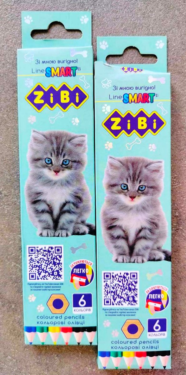 Кольорові олівці бренду ZiBi з серії Smart Line.