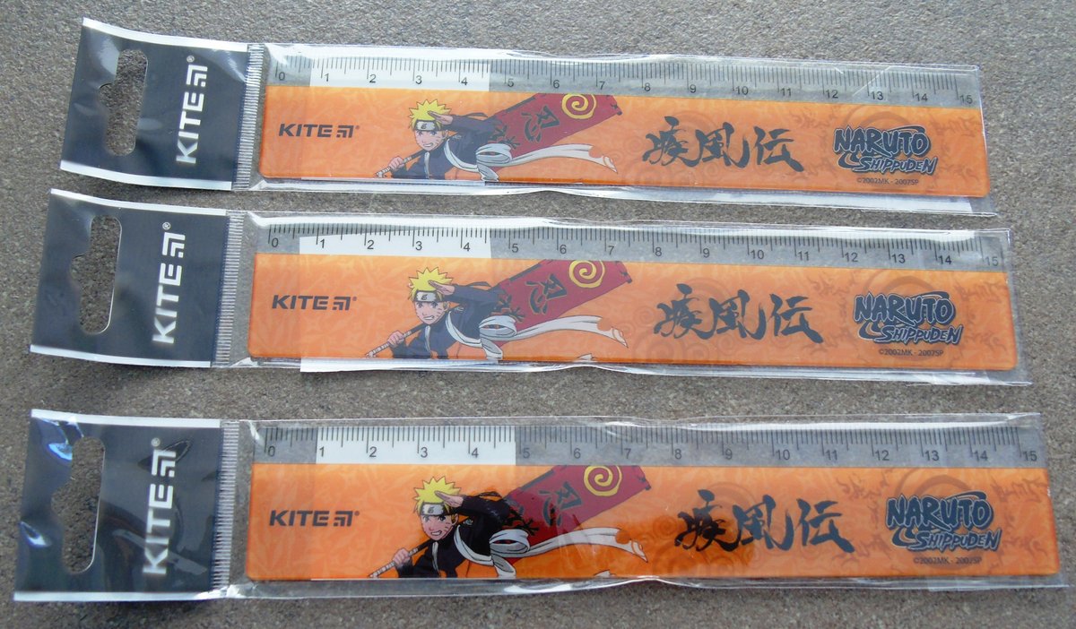 Пластикова лінійка Kite довжиною 15 см із серії «Naruto»